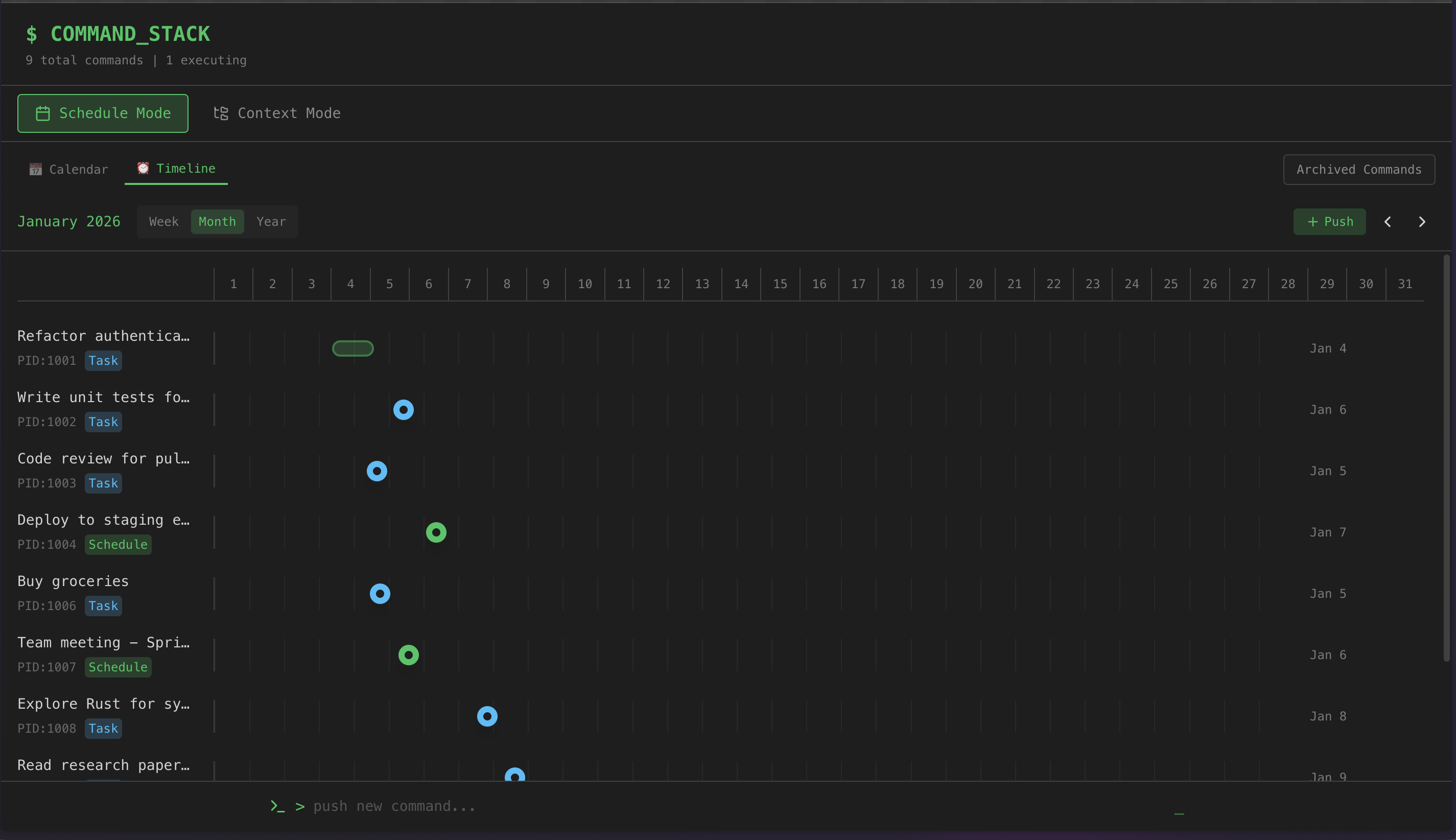 Command Stack 타임라인 뷰